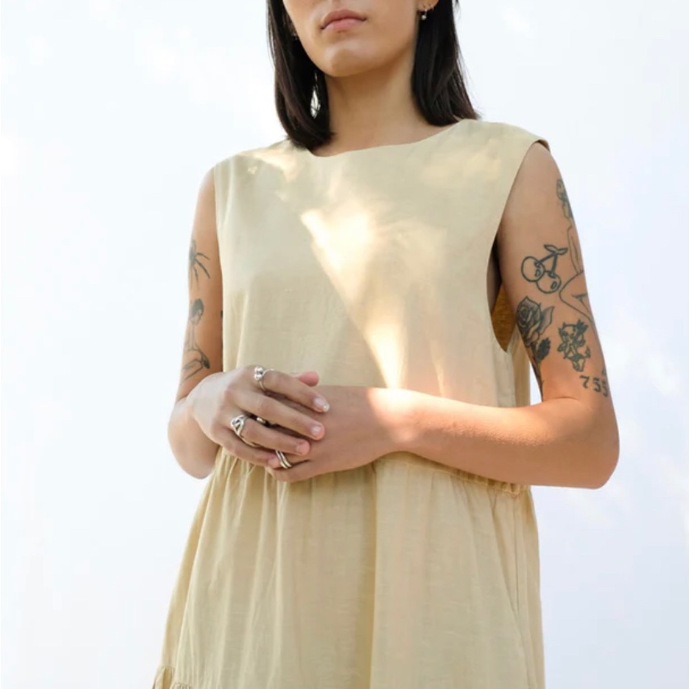 Michaela Greg Tiered Dress in Flax